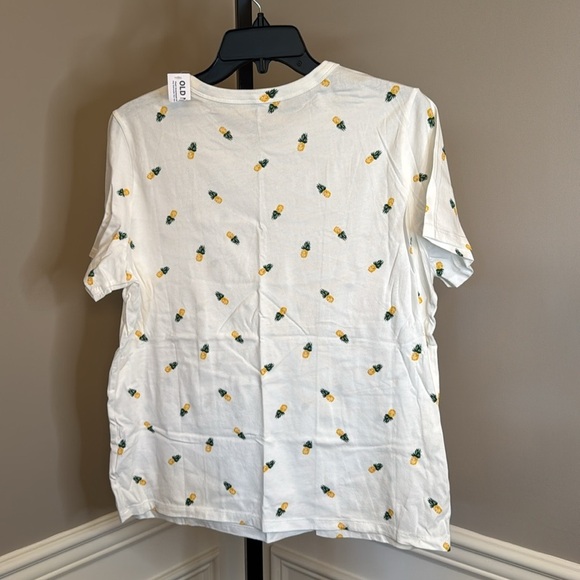 Old Navy pineapple print white T-shirt size large - Picture 5 of 5